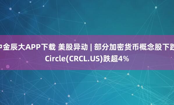 中金辰大APP下载 美股异动 | 部分加密货币概念股下跌 Circle(CRCL.US)跌超4%